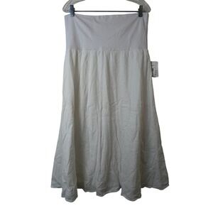 Mary Ellen White Gauze Standout Skirt Womens XL/XXL New Midi Boho Coastal Summer